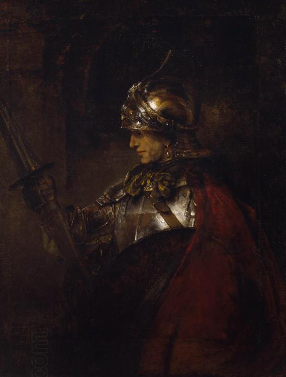 REMBRANDT Harmenszoon van Rijn A Man in Armour (mk33) oil painting picture